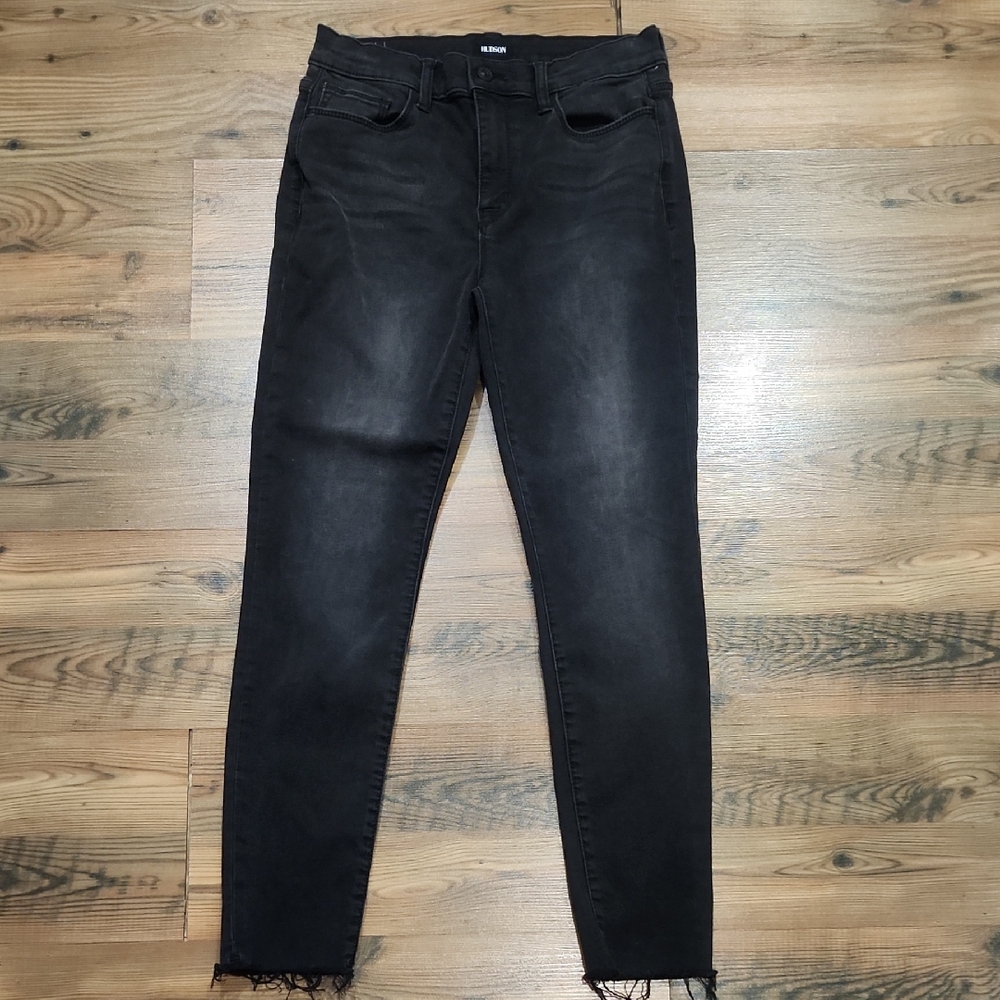 NEW Hudson Blair Hi Rise Super Skinny Ankle Charcoal Black Stretch Jeans Size 27
